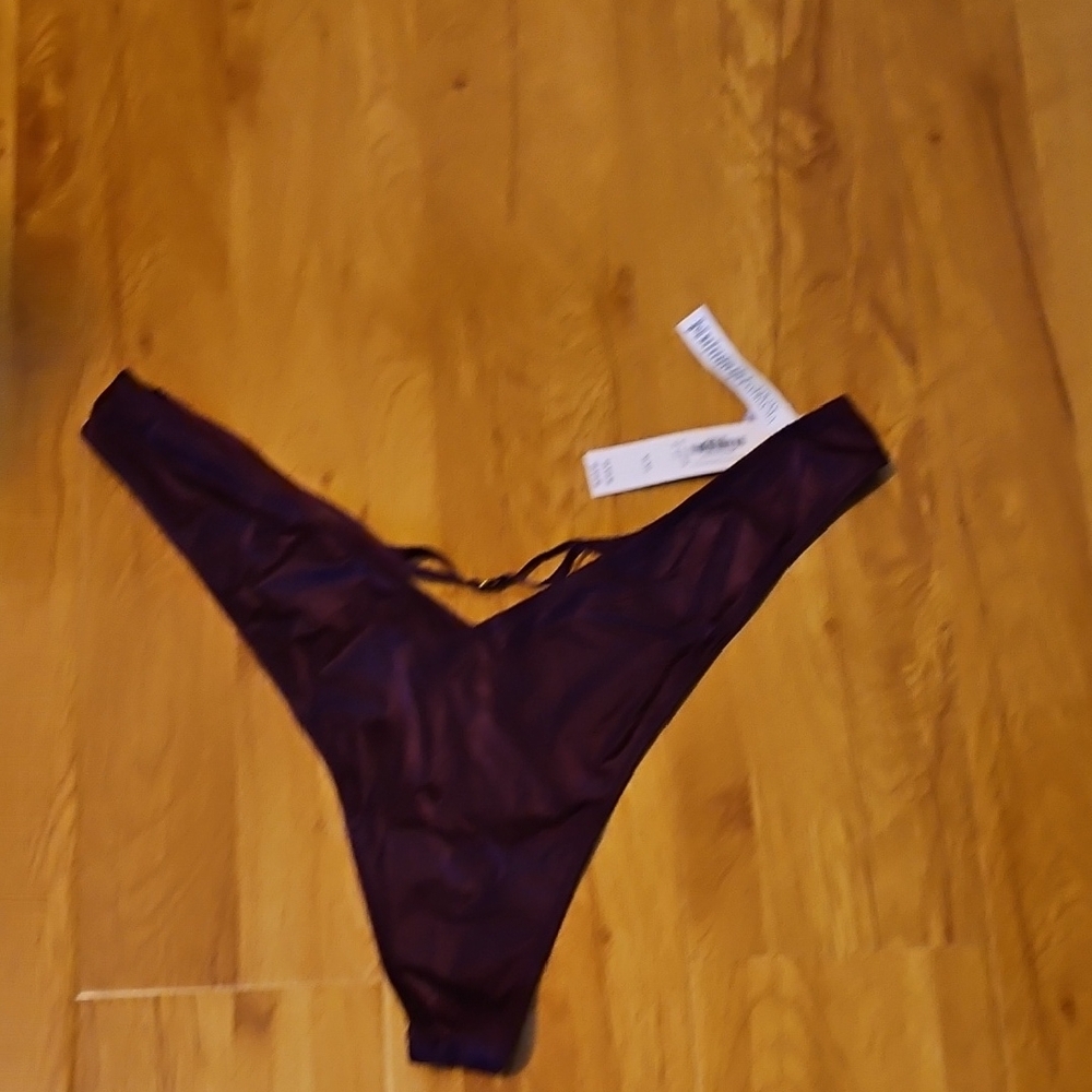 NWT Victoria's Secret Deep Purple Satin Thong